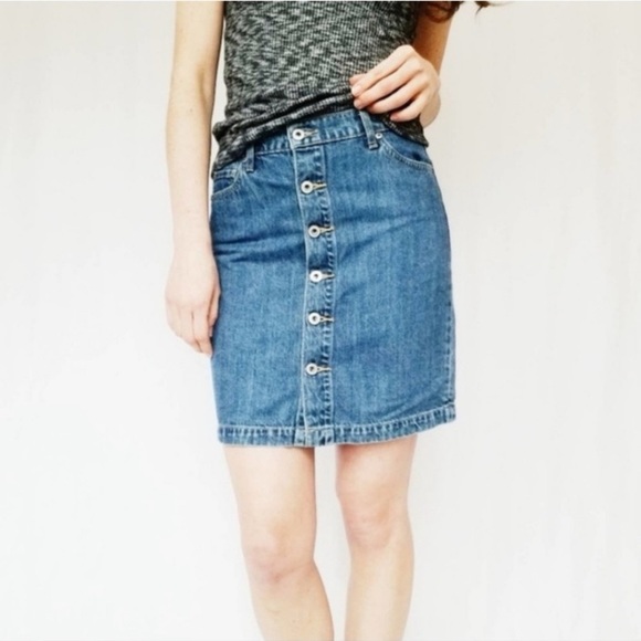 Lucky Brand Dresses & Skirts - Lucky Brand 100% Cotton Denim High Rise Button Front Pencil Skirt Size 2 / 26